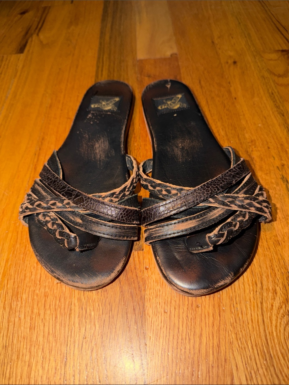 Freebird by Steven Brown Braided Leather Slide Sandals